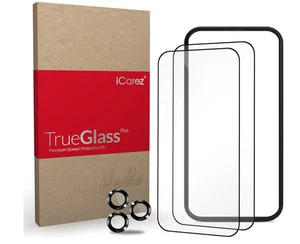 Kit de 2 protectores de pantalla de vidrio de cobertura completa iCarez para iPhone 15 ProMax 6,7" - Imagen 1 de 2