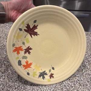Fiesta Belk Exclusive Autumn Leaves Fall Leaf Decal 9" Ivory Luncheon Plate - Picture 1 of 2