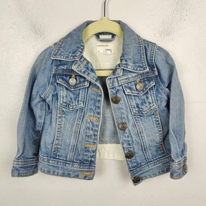 J Crew Crewcuts Girls Denim Jacket Size 2 Button Up Cotton Jean Preppy - Picture 1 of 5