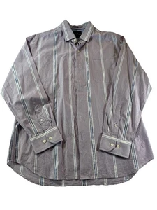 Tommy Bahama One cooles violett gestreiftes Herrenhemd mit Knopfleiste Large 100 % Baumwolle - Bild 1 von 21