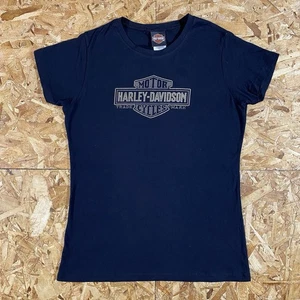 Vintage 2011 Harley Davidson Virginia Beach Studded Black Shirt Womens Size XL - Picture 1 of 4