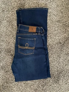 Jeans Lucky Brand 10 Sofia taglio stivaletto elasticizzato blu scuro denim bootcut lunghezza caviglia - Foto 1 di 7