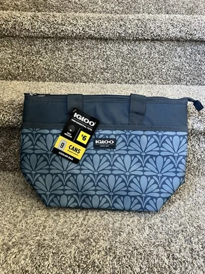 Bolsa de almuerzo Iglú Cooler 9 latas patrón azul Foto 1 de 3