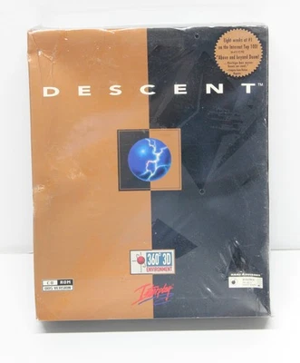Descent PC Big Box Factory Sealed NEW Vintage 1995 Interplay DOS CD-ROM Game - Image 1 of 4