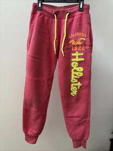 Pantalones deportivos Hollister California para mujer rosa bordado talla pequeña - Imagen 1 de 8