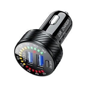 36W Car Cigarette Lighter Dual USB QC3.0 Fast Charger Power LED Switch Adapter - Picture 1 of 10