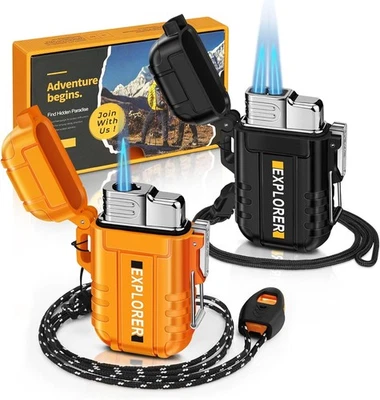 Estuche de encendedor Bic impermeable para camping, senderismo, viaje y emergencia (paquete de 2) Foto 1 de 4