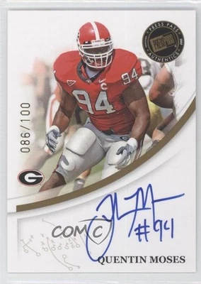 2007 Press Pass Signings Gold /100 Quentin Moses Rookie Auto RC - Image 1 of 2