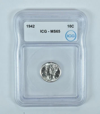 1942 Mercury Dime MS65 ICG *1602 - Image 1 of 4