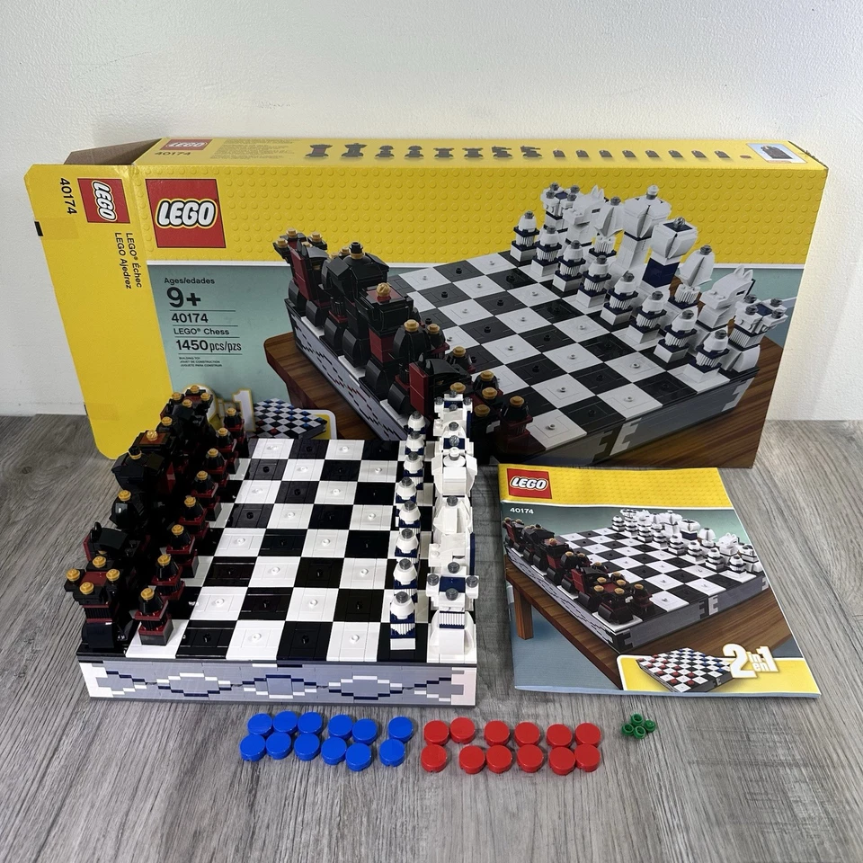 LEGO Games 40174 Chess Checkers 100% Complete Box Manual Adult Owned Retired Set - Image 1 of 4