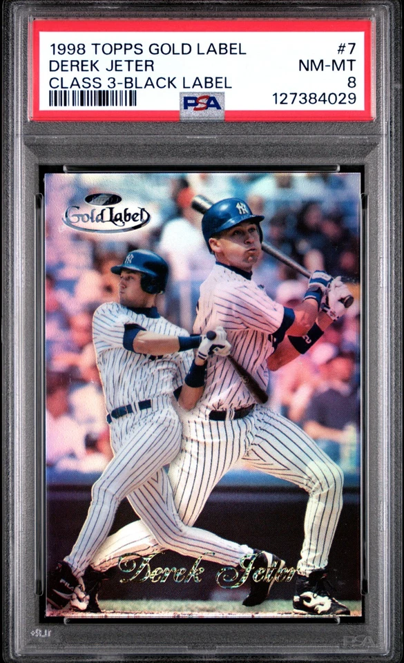 1998 TOPPS GOLD CLASS 3 BLACK LABEL PARALLEL #7 DEREK JETER SP PR300 PSA 8 NM-MT - Image 1 of 1