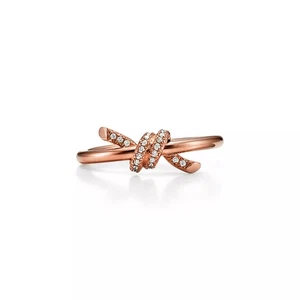 Tiffany & Co. Tiffany Knoten Ring 18k Roségold Diamant Band Größe 6 Original - Bild 1 von 9