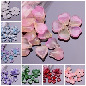 10pcs Lampwork Petal Leaf 15x12mm Crystal Glass Loose Pendants Beads DIY Jewelry - Picture 1 of 39