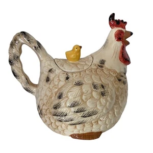 Burton & Burton Teapot Hen and Chick Farmhouse Country Decor - Picture 1 of 11