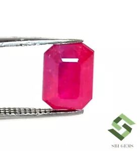 9x6,30mm Zertifizierter natürlicher Rubin Achteckschnitt 2,76 CTS Mosambik Loser Edelstein - Bild 1 von 9