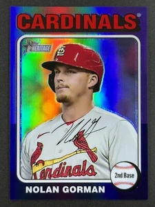 NOLAN GORMAN 2024 Topps Heritage High Number #173 Purple Chrome SP Cardinals - Picture 1 of 2