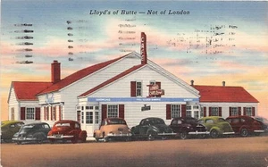 D57/ Butte Montana Mt Postcard 1952 Lloyds of Butte Restaurant Cafe Linen - Picture 1 of 2