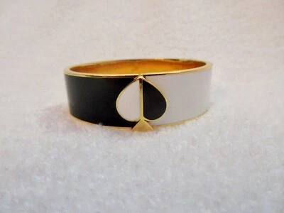 Kate Spade Yin Yang  Hinged Bangle Bracelet White Black Gold Plated --Superb! - Image 1 of 4