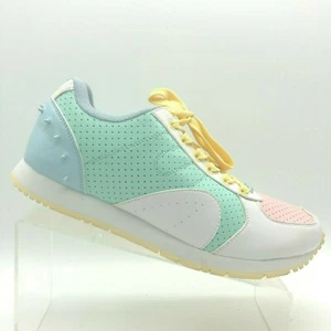 Kruzin Harlem Yu Boston Green Pink Blue Spiky Retro Sneakers Womens 9 Casual - Picture 1 of 10