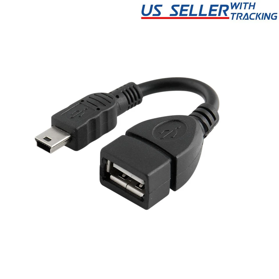 Mini USB Male to USB 2.0 Female Host OTG Adapter Cable - Image 1 of 1