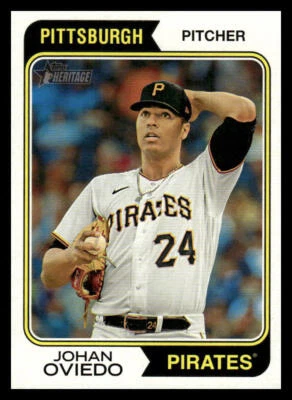 2023 Topps Heritage High Number Johan Oviedo #674 Pittsburgh Pirates - Image 1 of 2