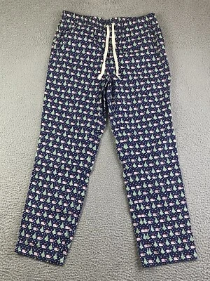 Vineyard Vines Hombres Salón Pijama Pantalones Bolsillos Navidad Azul Verde Elástico NUEVO Foto 1 de 4