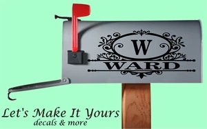 VIKTORIANISCHES FILIGRANES MONOGRAMM NAME INITIALE INDIVIDUELLES BRIEFKASTENAUFKLEBER AUFKLEBER ABNEHMBAR - Bild 1 von 1