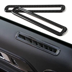2X Carbon Fiber Interior Door Air Vent Outlet Cover Trim For Ford Mustang 2015+ - Foto 1 di 10