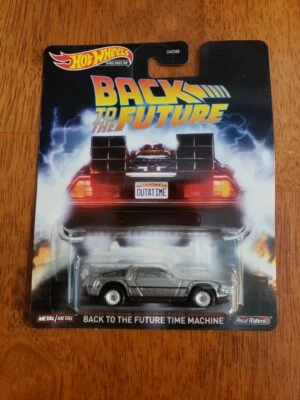 Hot Wheels Back To The Future Time Machine 2019 Premium Real Riders - Image 1 of 3