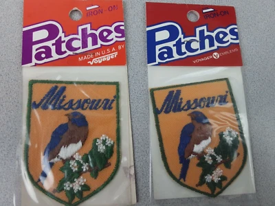 Vintage Voyager Missouri Iron-On Set Of 2 Embroidered Patches - New       (BR31) - Image 1 of 4