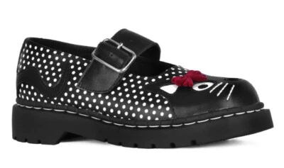 T.U.K. T2353 Anarchic Kitty Mary Jane Black Polka Dot Leather - Image 1 of 4