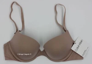 NWT Calvin Klein QP2584 "Pure Micro" Push Up, T-Shirt, Convertible Bra, Beige - Picture 1 of 7