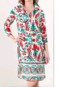 Anthropologie Fig And Flower Floral Linen Blend Shirt Dress Belted Button NWOT - Picture 1 of 19