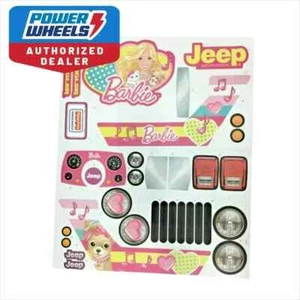 Power Wheels Label Sheet Sticker Decals replacement Barbie Jeep Wrangler pink - Picture 1 of 2