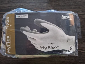 Original ANSELL 11-724 Schnittschutzhandschuhe 12 Paar HyFlex 11-724 Größe 8 - Bild 1 von 2