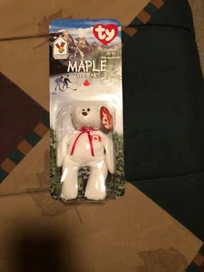 Rare ERRORS misprint Maple the Bear Ty Teenie Original Beanie In Package 1993 97 - Picture 1 of 8