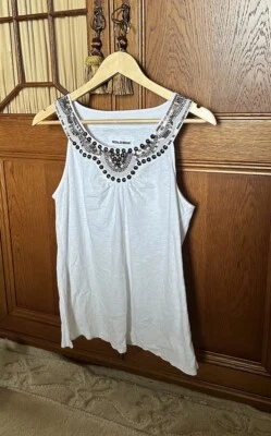 John Rocha White Embellished Top Size 16 - Image 1 of 4