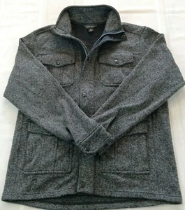 EDDIE BAUER Full Zip And Snap Mock Neck Heavy Fleece Field Jacket Men's Size M - Picture 1 of 9