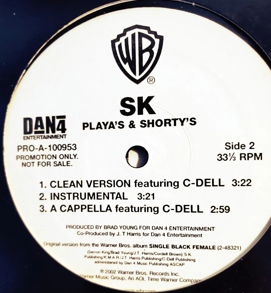 SK–Playa's & Shorty's 12" Single (Promo), 2004 Warner Bros. N.MINT! - Image 1 of 1
