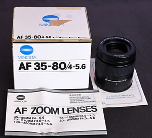 Minolta AF 35-80mm f/4-5.6 Zoom Lens c/w Manuals - Near Mint in Box! - Picture 1 of 10