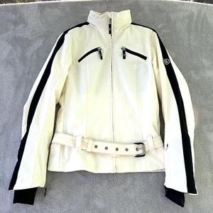 Bogner Fire+Ice Damenjacke weiß Nylon Thinsulate Gürtel Reißverschluss Größe US 10 - Bild 1 von 12