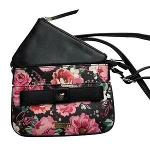Juicy Couture Pick Ur Petal Blk Peek A Bow Floral Crossbody W/Removable Pouch - Picture 1 of 11
