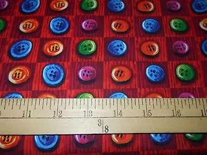 27" Springs "Happy Buttons" Christmas Fabric - Picture 1 of 1