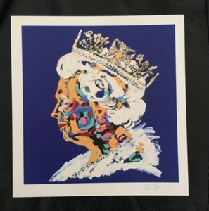 Bradley Theodore - Eternal Queen (Blue) Card/Mini Print (Queen Elizabeth II) - Picture 1 of 6