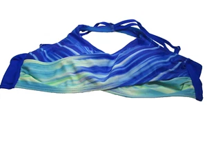SHEIN Swim Bikini Oberteil Gr. Large blau grün Schwimmoberteil gepolstert Badeanzug Oberteil - Bild 1 von 5