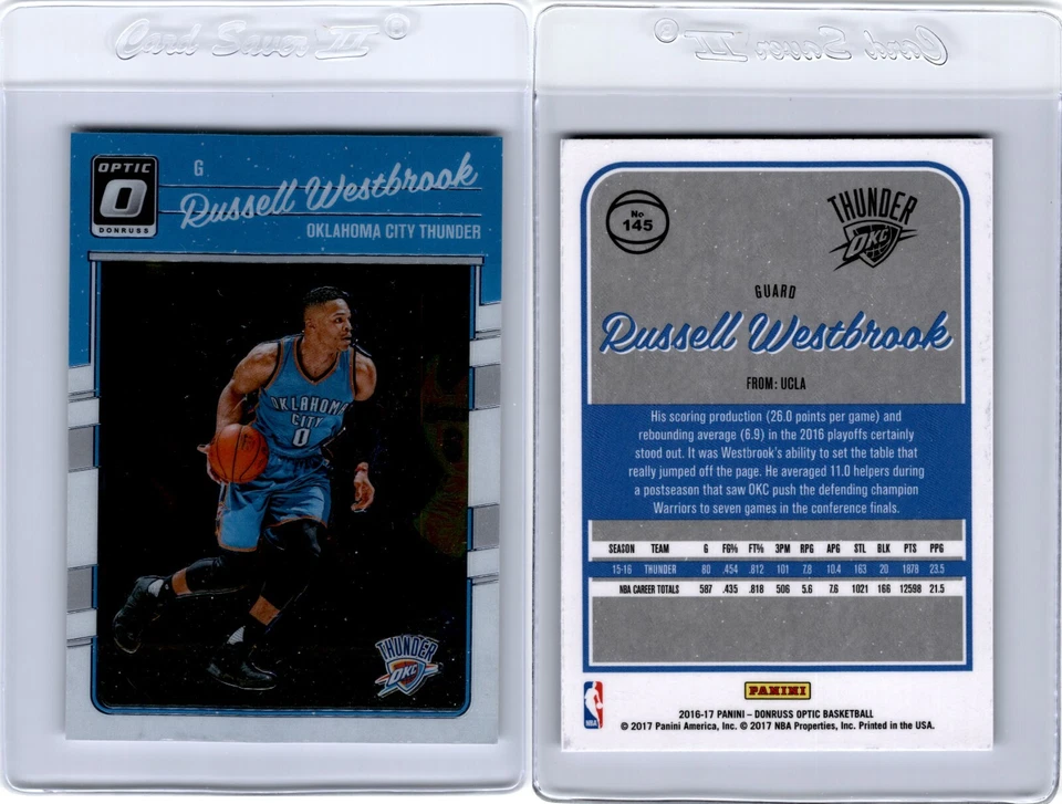 2016-17 Panini Donruss Optic RUSSELL WESTBROOK #145 Oklahoma City Thunder - Image 1 of 1