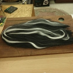 Black White Streaks Wig Costume Vampire Cruella Cosplay Halloween  - Picture 1 of 5