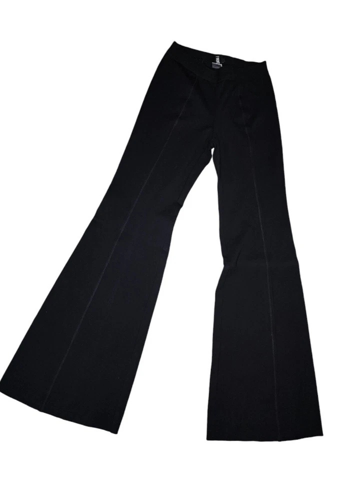 Pantalones Yoana Baraschi negros acampanados de pierna pequeña pierna ancha cintura alta Foto 1 de 4