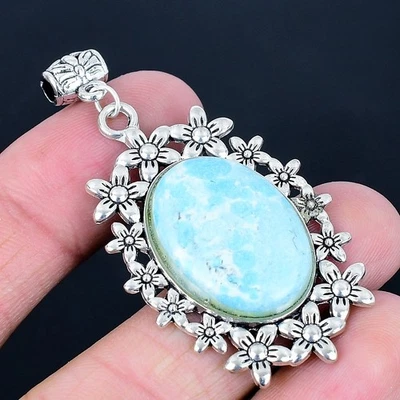 Кулон ручной работы Republic Larimar покрытие серебро 925 2,21 дюйма - Изображение 1 из 3