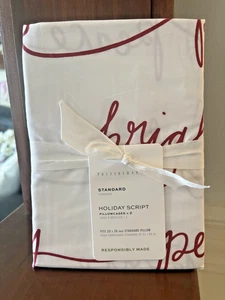 pottery barn Holiday Christmas 12 Days gift disney Pillowcase cotton red SET 2 - Picture 1 of 3